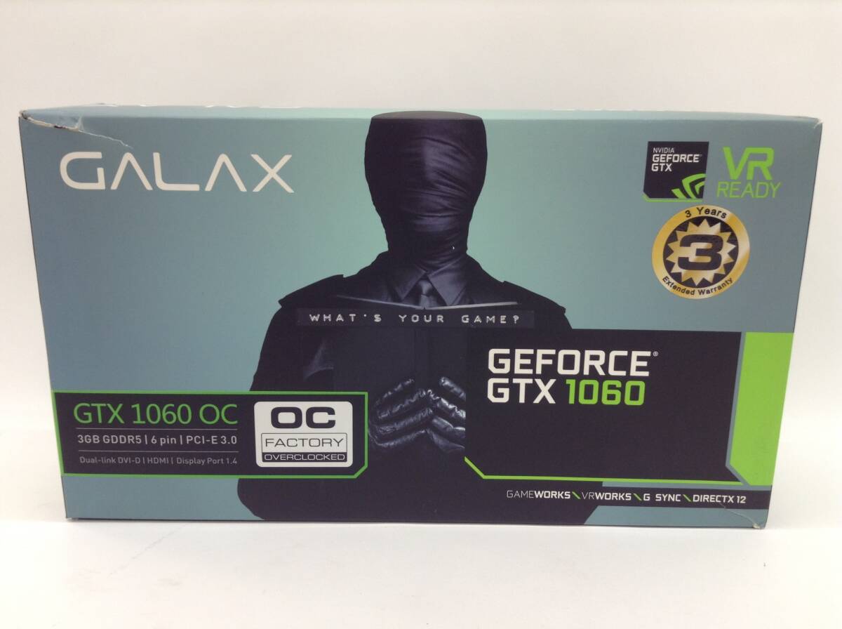 GALAX GEFORCE GTX グラフィックボードGTX 1060 EXOC PCI-E 3GB GDD R5 192bit PC パーツ 動作未確認 中古 部品取り（554-57.Z）C-24 SSの画像1