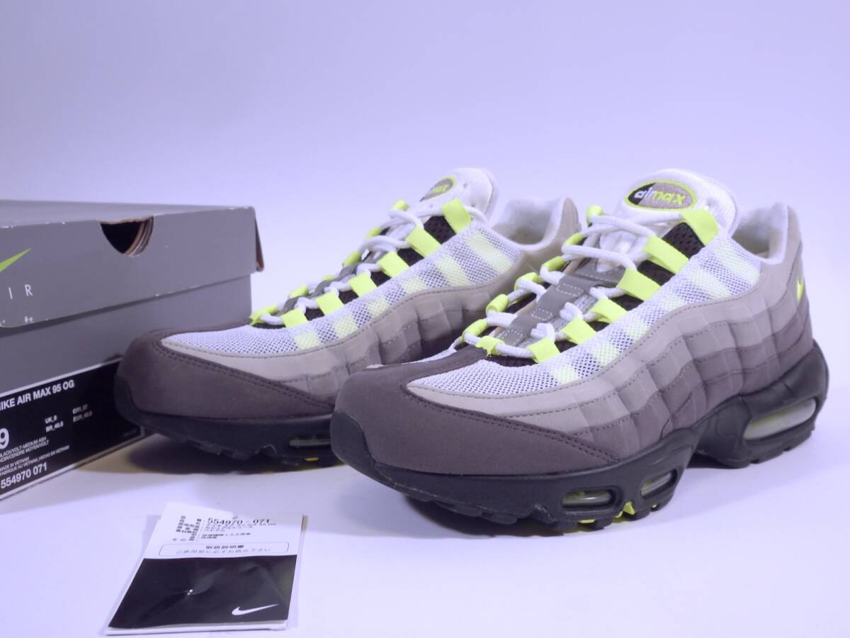 本物/2017年 NIKE AIR MAX95 OG 希少サイズUS9/27cm イエローグラデ完全復刻版 Ziploc保管/新品に近い極上品jordan1 retro dunk sb supremeの画像1