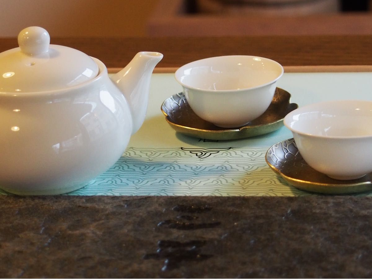 中国茶器　茶道具　茶托　コースター　四葉　２枚セット