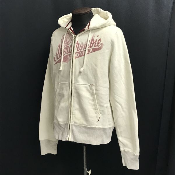 アバクロンビーアンドフィッチ☆ジップアップ/厚手スウェットパーカー【メンズM/ベージュ/beige】Abercrombie&Fitch/Jaket/hoodie◇cBH549