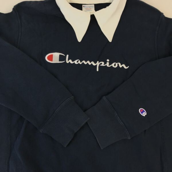 jouetie x Champion/ジュエティ― チャンピオン☆リバースウィーブ/付け襟/ロゴスウェットワンピース【レディースM/紺/navy】dress◇cBH518_画像9