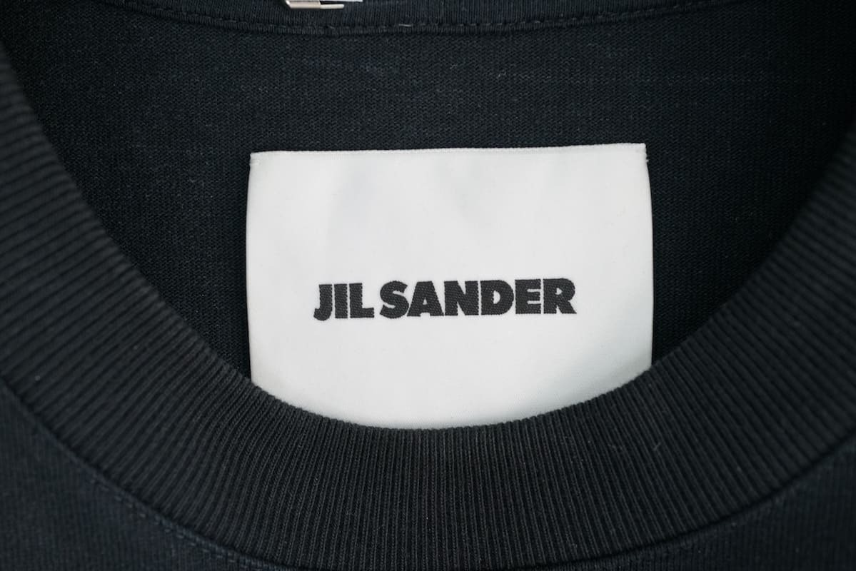JIL SANDER ジルサンダー Tシャツ ブラック FUN SALE PRICE .76￠ 胸刺繍 カットソー XLサイズ コットン100%_画像7