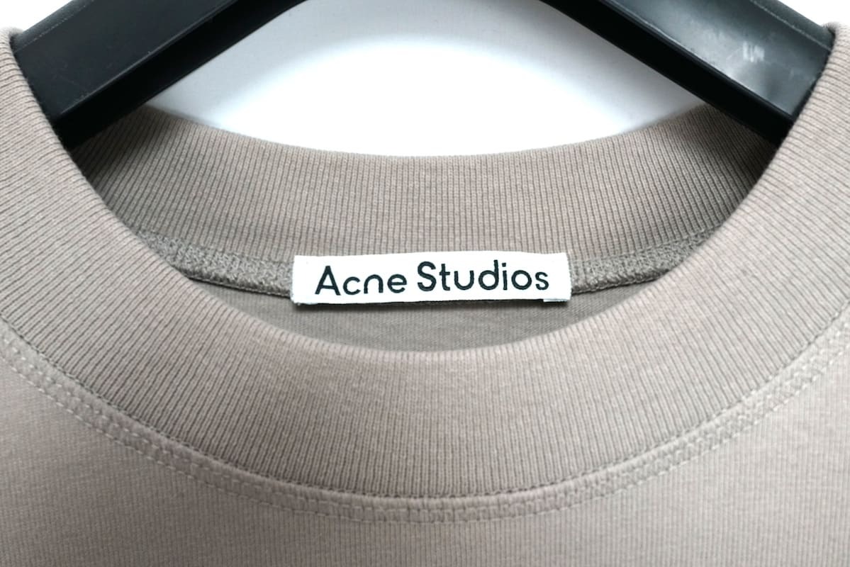 Acne Studios Acne передний Logo футболка органический хлопок гриб бежевый L размер 