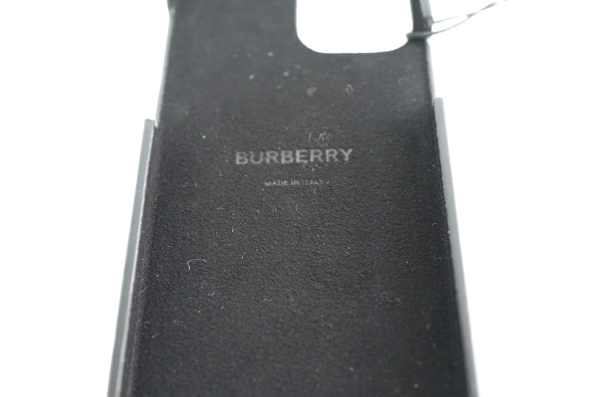 Burberry バーバリー Leather TB Monogram レザーTBモノグラム iPhone 12 Pro Case -アイフォン12プロ Black ブラック One Size_画像3