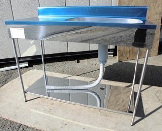 ★新品 ポータブルシンク 幅1000 1槽シンク一槽シンク水切り付 作業台付ステンレス流し台 EKPM1-1000R イベント レジャー●送料込