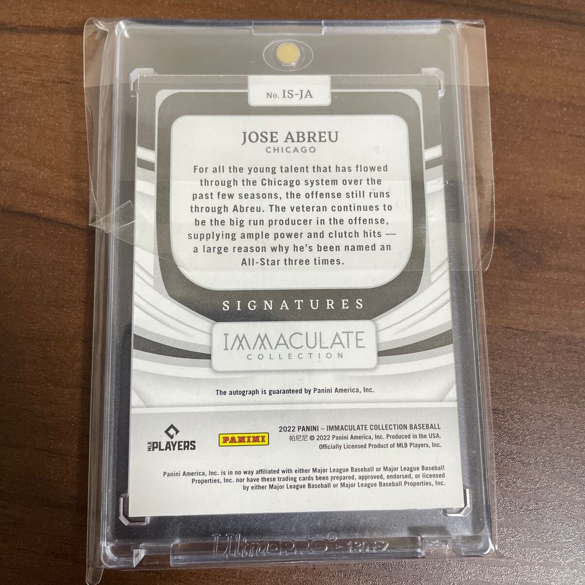 Jose Abreu 直筆サイン auto Panini immaculate Topps MLB ホワイトソックス 7枚限定_画像2