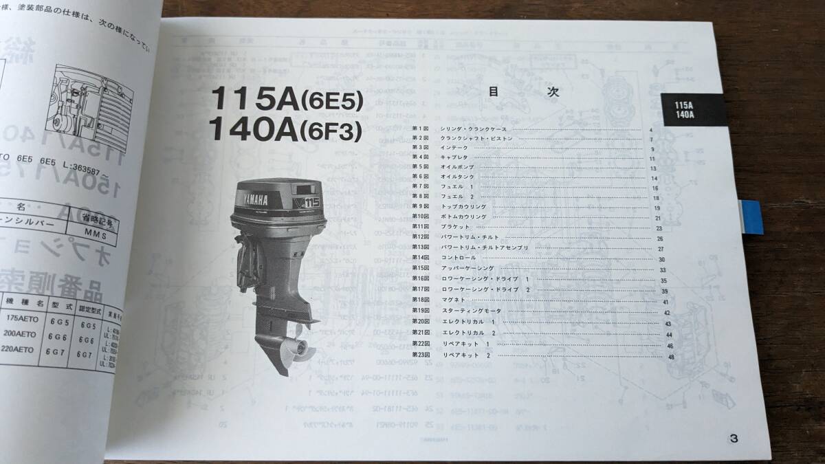 ヤマハ　2スト船外機　175AETO(6E5)〜220AET(6G7)共通パーツリスト_画像3