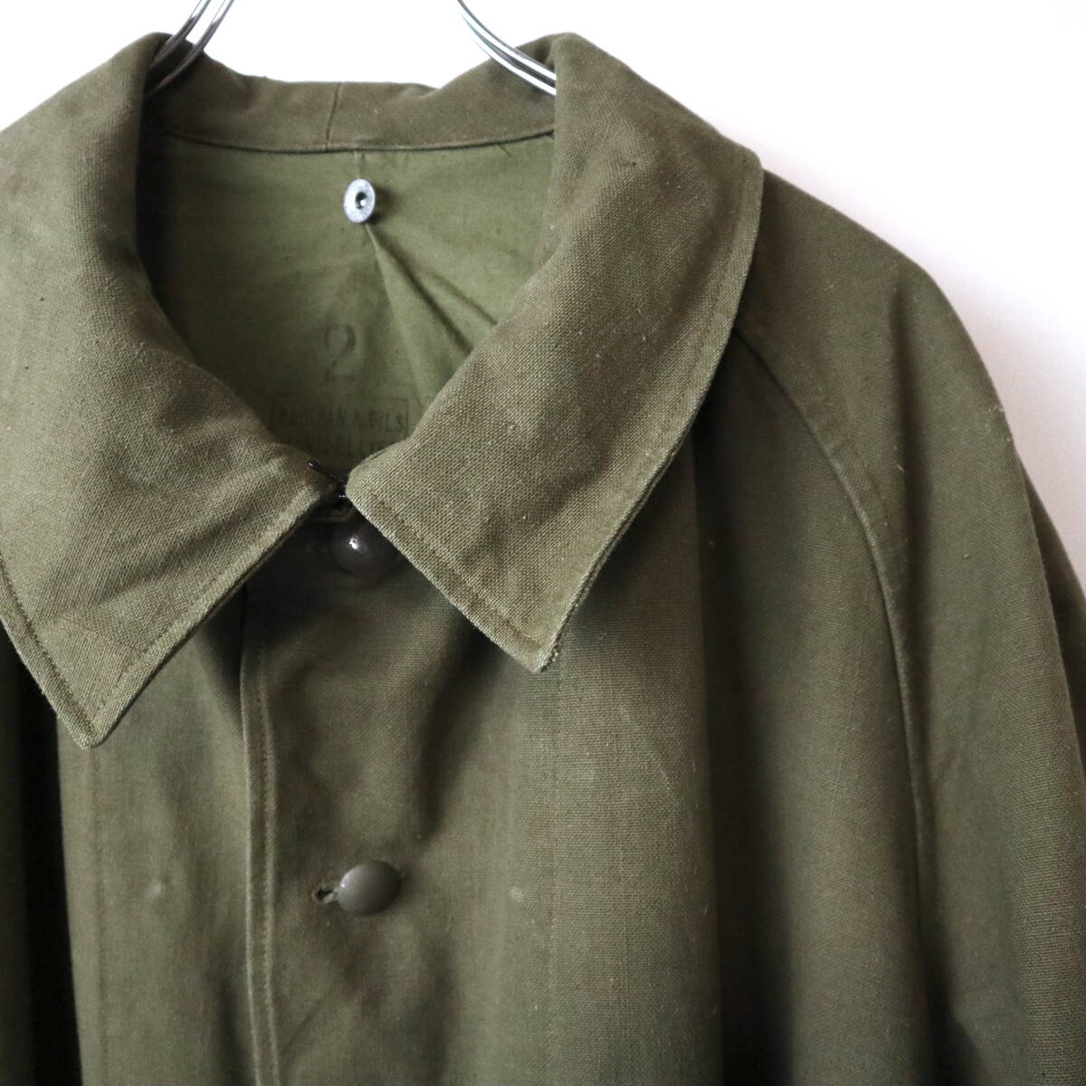 40s French Army Motorcycle Coat vintage ヴィンテージ M-35 フランス軍 モーターサイクル コート M-47 ミリタリー マルジェラ モッズ 50s_画像2