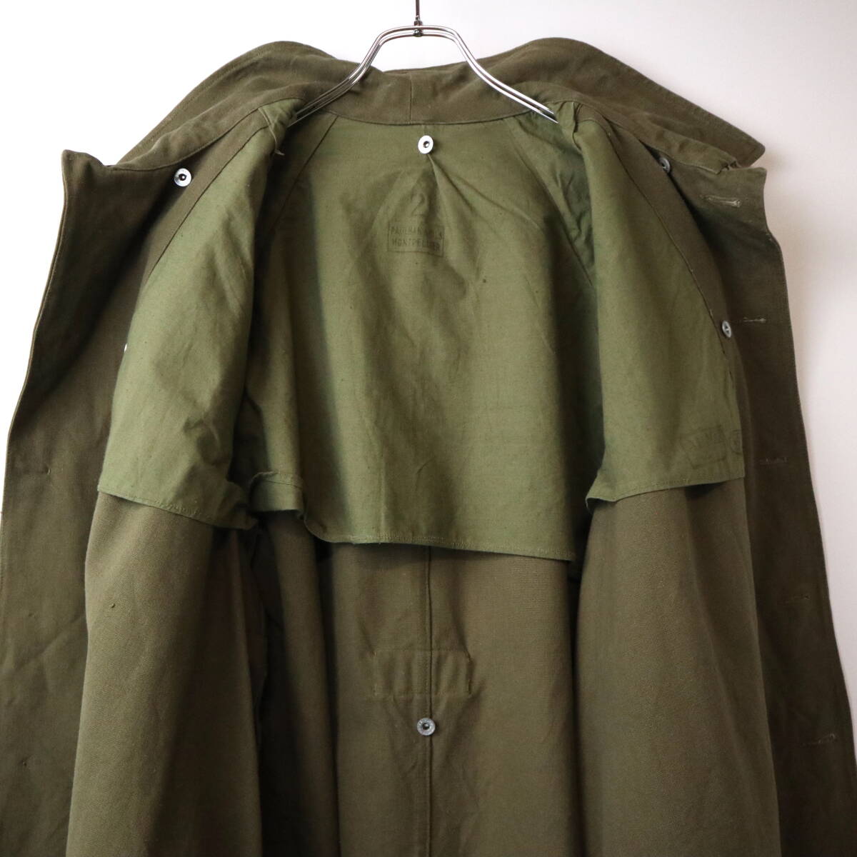 40s French Army Motorcycle Coat vintage ヴィンテージ M-35 フランス軍 モーターサイクル コート M-47 ミリタリー マルジェラ モッズ 50s_画像7