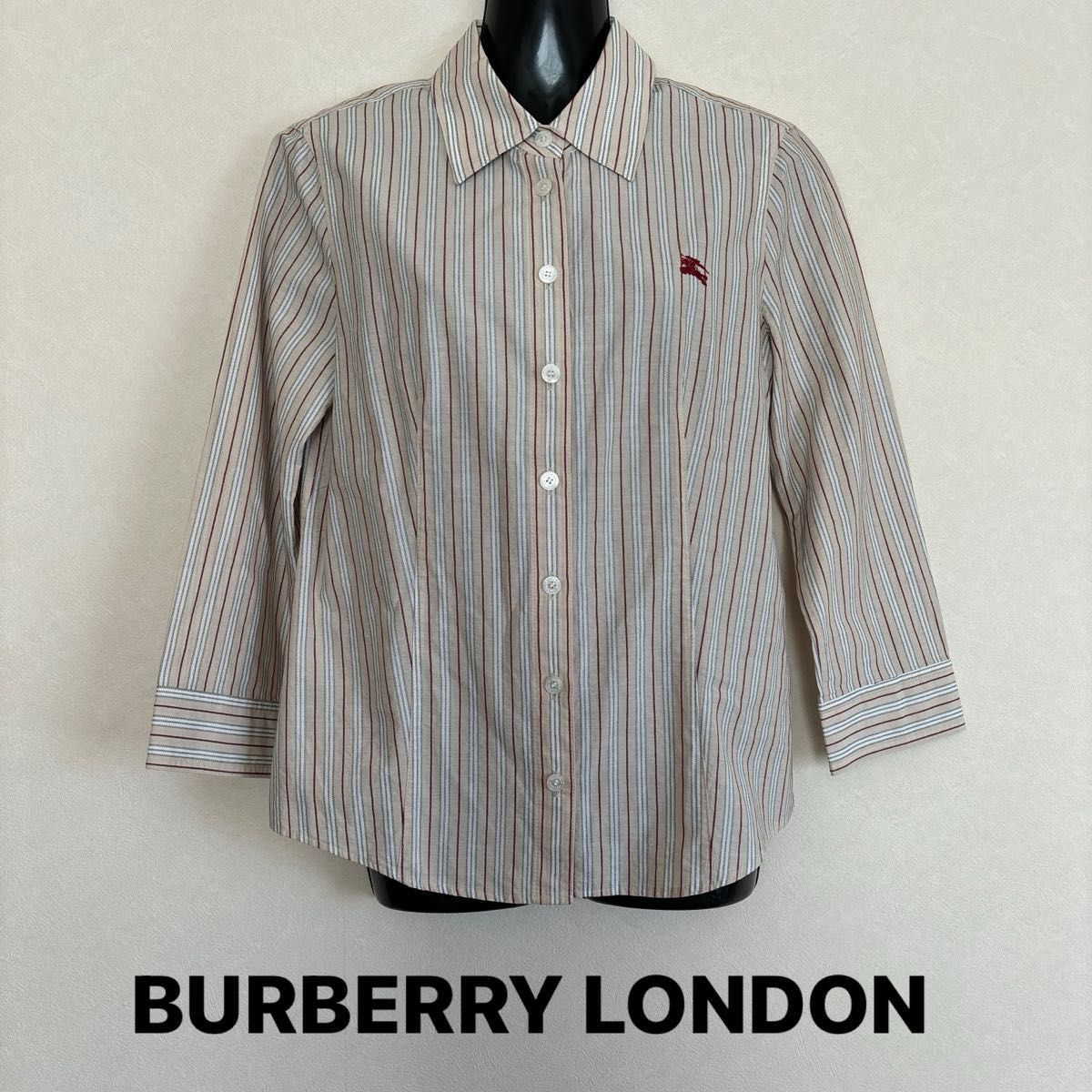 BURBERRY LONDON バーバリーロンドン　ストライプ柄７分袖シャツ　