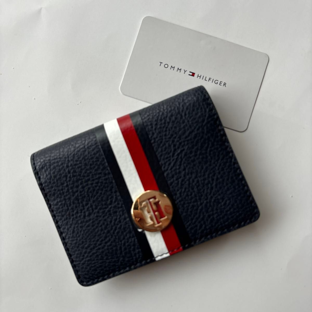 TOMMY HILFIGER トミーヒルフィガー　　カードホルダー　ネイビー　小銭入れ付きカードケース　ミニ財布