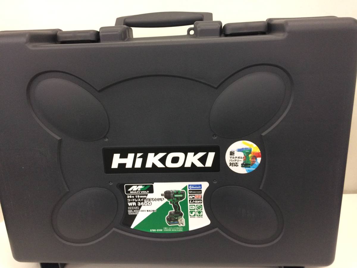 ◇１円~！HiKOKI(ハイコーキ) WR36DD (2XPSZ) セット (Bluetooth付バッテリ2個充電器ケース付) 36V コードレスインパクトレンチ_画像3