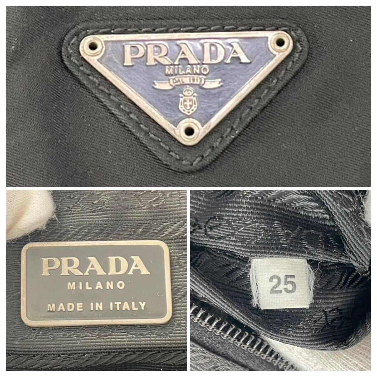 PRADA プラダ メッセンジャーバッグ ショルダーバッグ 斜め掛け ブラック 黒 ナイロン 三角ロゴ メンズ レディース 鞄の画像10