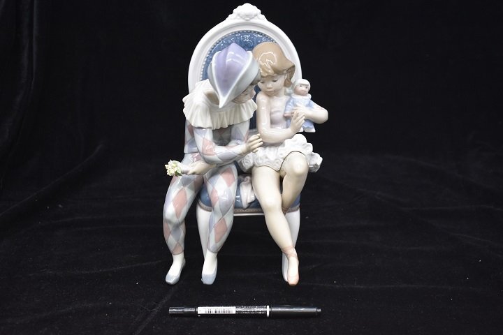 リヤドロ　ＬＬＡＤＲＯ　5844　コロンビーナ　バレリーナの花　ピエロ　サーカス　人形　陶器　スペイン　西洋陶器　リアドロ　C5_画像9