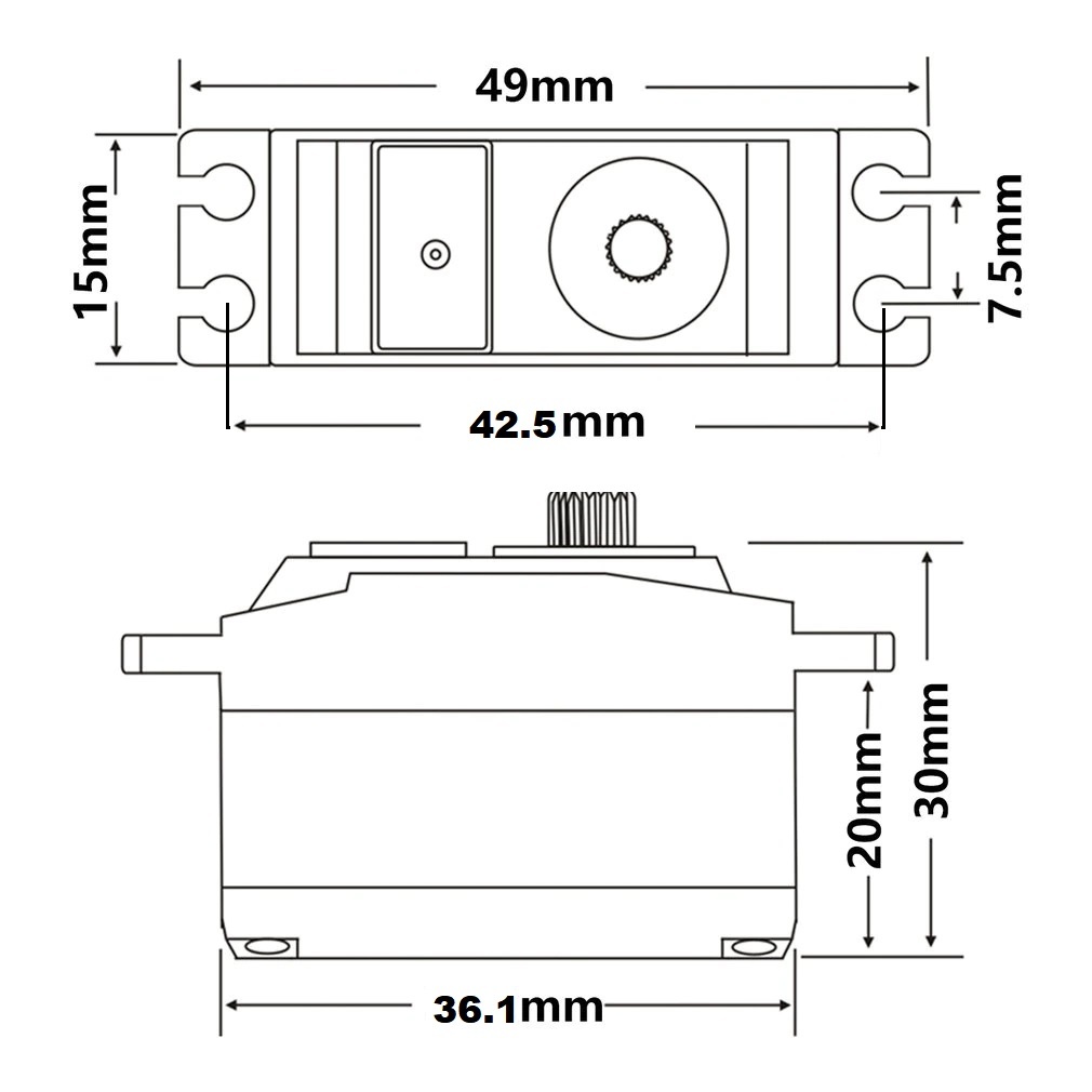 ★ JX PDI-2504MG メタルギア ミニデジタルサーボ　0.10sec/4.52kg/26.5g　500サイズヘリなど ._画像4