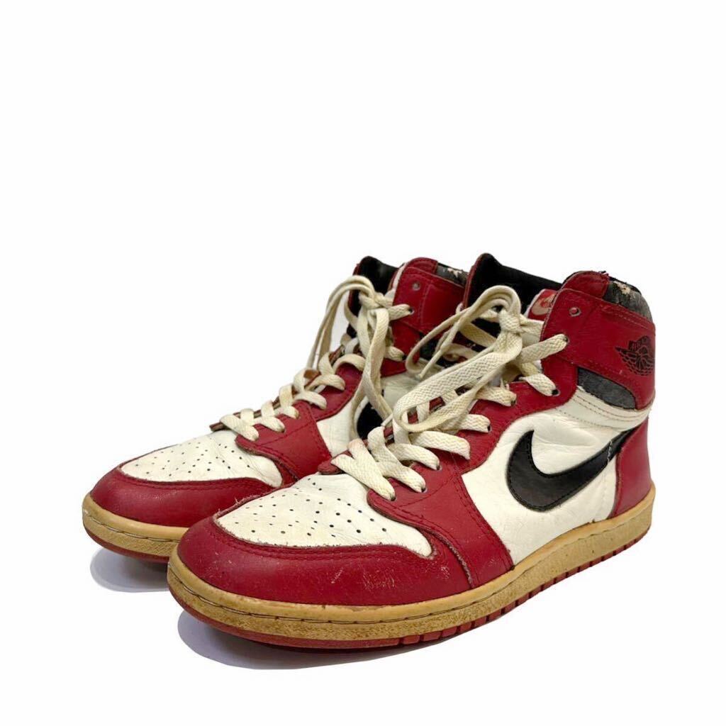 1985年 NIKE AIR JORDAN 1 ORIGINAL ナイキ ジョーダン オリジナル ビンテージ ブルズカラー シカゴ 85年 bred royal つま黒 ヴィンテージの画像1