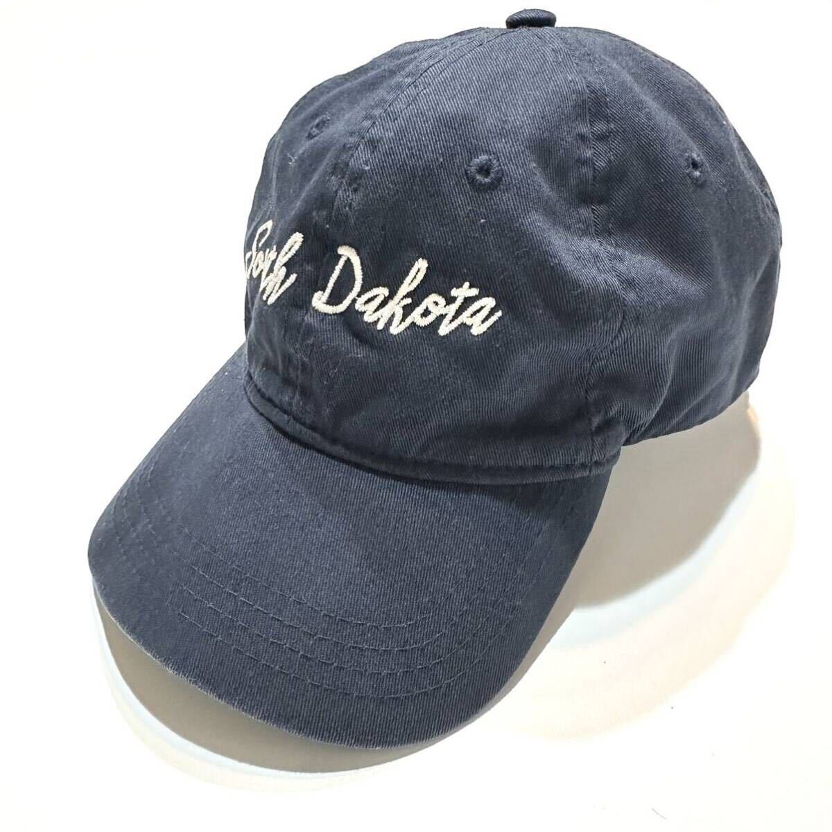 90s The game 6パネル ベースボールキャップ South Dakota サウスダコタ コットン ネイビー 紺 FREE vintage ヴィンテージ ビンテージ USAの画像1