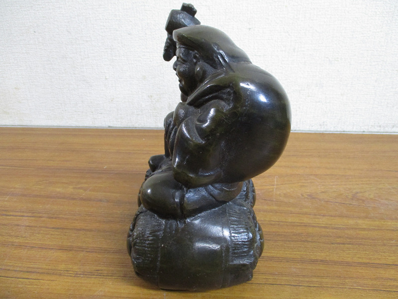 【Y10/K】七福神 大黒天 銅製？ 置物 インテリア オブジェ 縁起物 19cm 約3kg_画像5