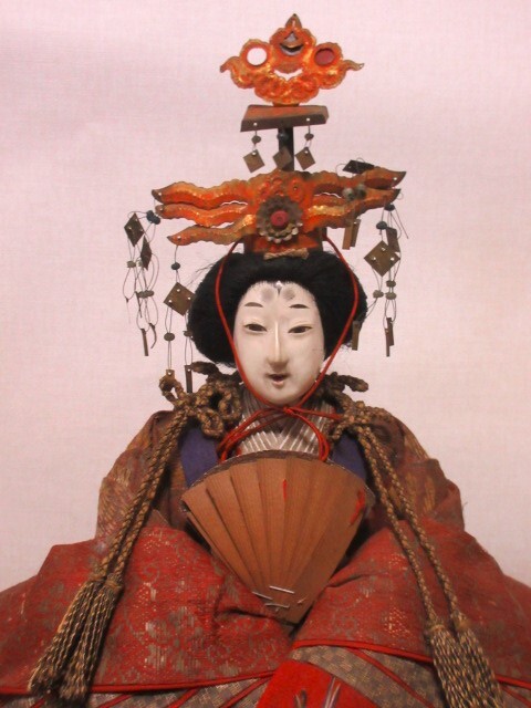  antique have job old now . inside reverse side . Japanese doll . festival era mono 