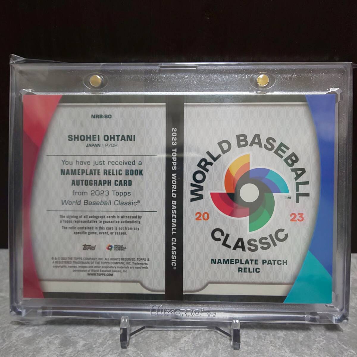 【大谷翔平】 Topps World Baseball Classic 2023 Nameplate Relic Book Auto 直筆サインカード 6枚限定 ブックレット A ラストナンバーの画像2