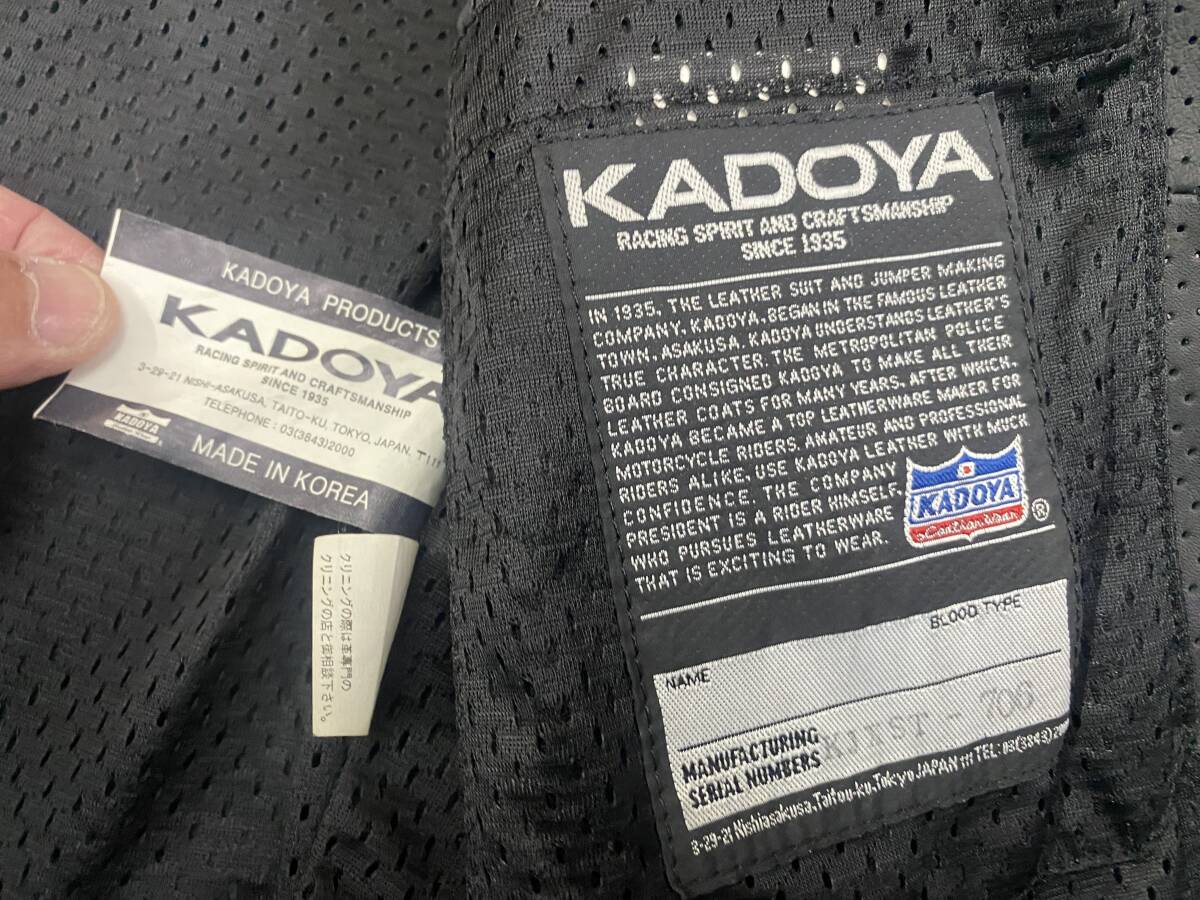 KADOYA カドヤ パンチング メッシュ レザー 皮 革 半袖 シングル ジャケット 夏 涼しい LLサイズ 古着 中古 メーカー廃盤品_画像5