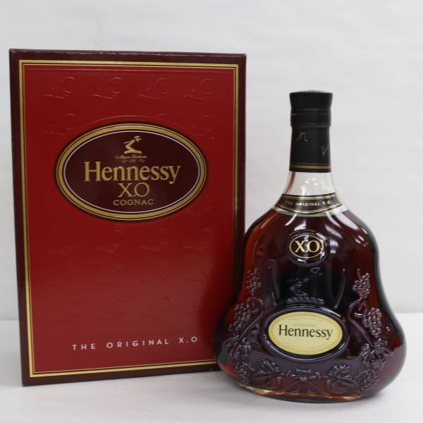 1円~Hennessy（ヘネシー）XO 黒キャップ クリアボトル 40％ 700ml E24A130008_画像1