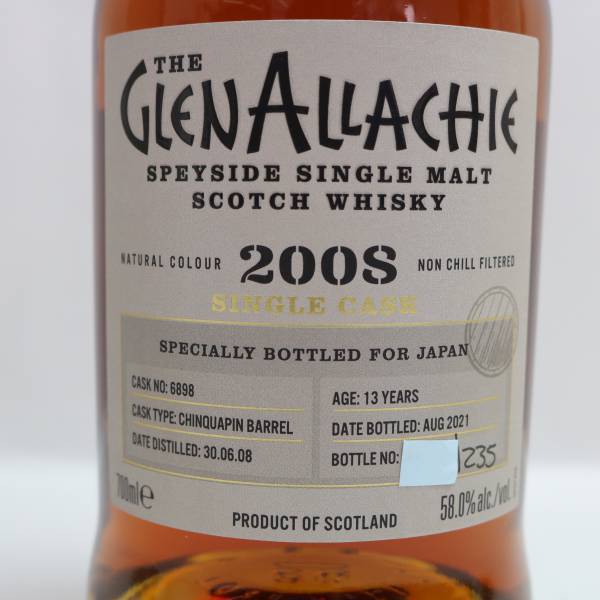 GLENALLACHIE（グレンアラヒー）13年 チンカピンバレル 2008-2021 58％ 700ml G24C090005_画像2