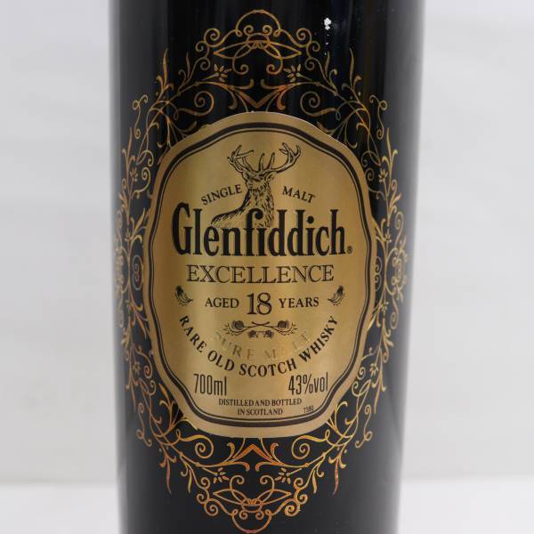 Glenfiddich（グレンフィディック）18年 エクセレンス 43％ 700ml ※キャップ汚れ・液漏れ跡 D24C150006の画像2