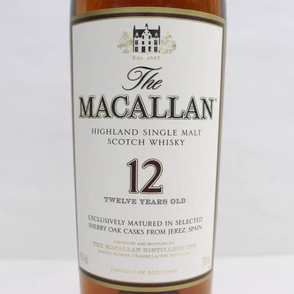 1円~MACALLAN（マッカラン）12年 シェリーオークカスク 旧 40％ 700ml F24C130010_画像2