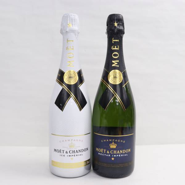 【2本セット】MOET＆CHANDON（モエエシャンドン）各種（アイス アンペリアル 12％ 750ml 等）※ラベルキズ M24C170011_画像1