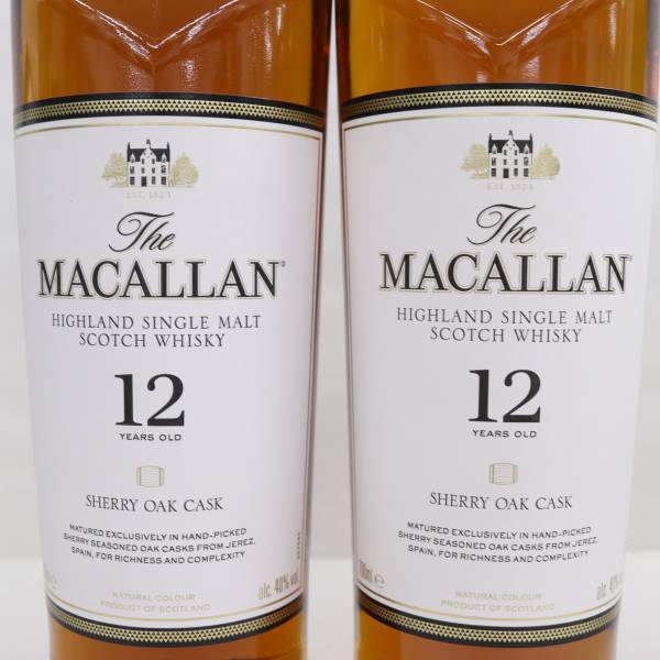 1円~【2本セット】MACALLAN（マッカラン）12年 シェリー オーク カスク 40％ 700ml T24C150054の画像2