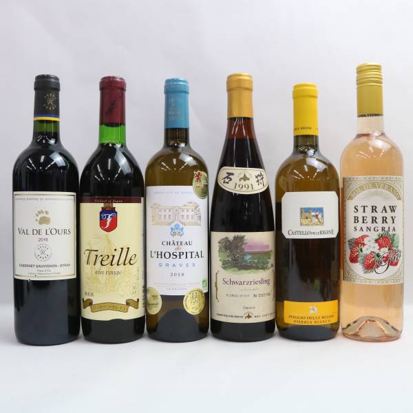 【6本セット】ワイン各種（ソル デ ベラーノ ストロベリー サングリア フィズ 7.5％ 750ml 等）O24C190163の画像1