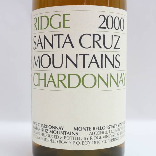 Ridge Vineyard（リッジ ヴィンヤード）サンタクルーズ マウンテン シャルドネ 2000 14.6％ 750ml O24C190170_画像2