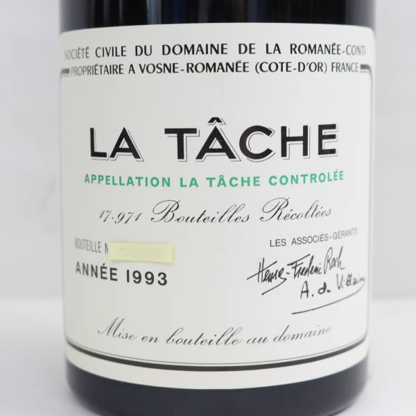 DRC LA TACHE（ラターシュ）1993 サントリー 13％ 750ml G24C100044の画像2