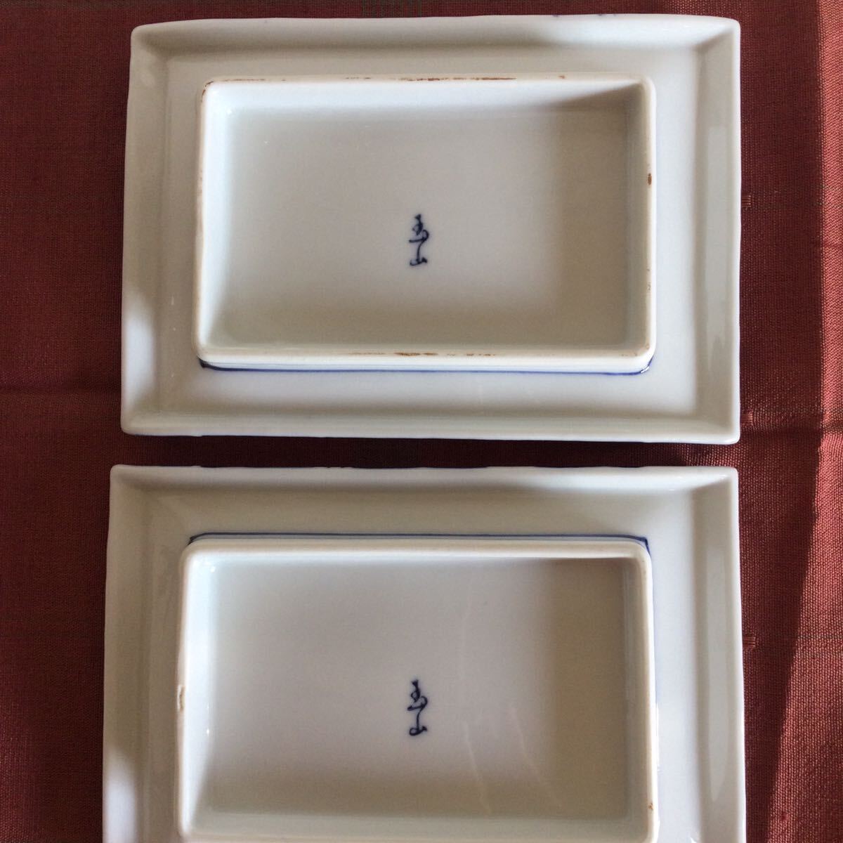 レア 美濃焼 玉山窯 長角皿 梅 ２枚 和食器 の画像4