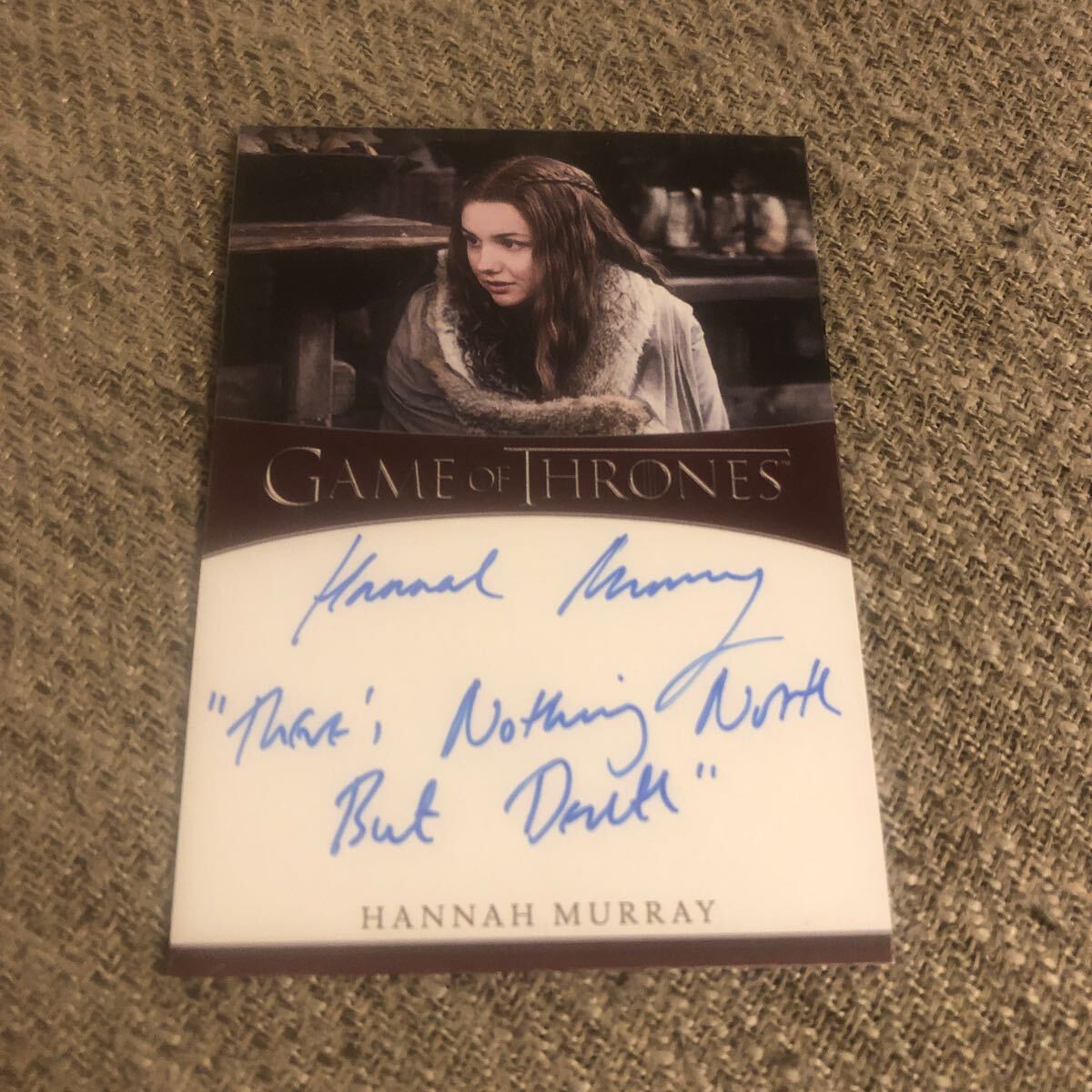 Game of Thrones auto card Hannah Murray ゲームオブスローンズ 直書き 直筆 カード ゲースロ_画像1