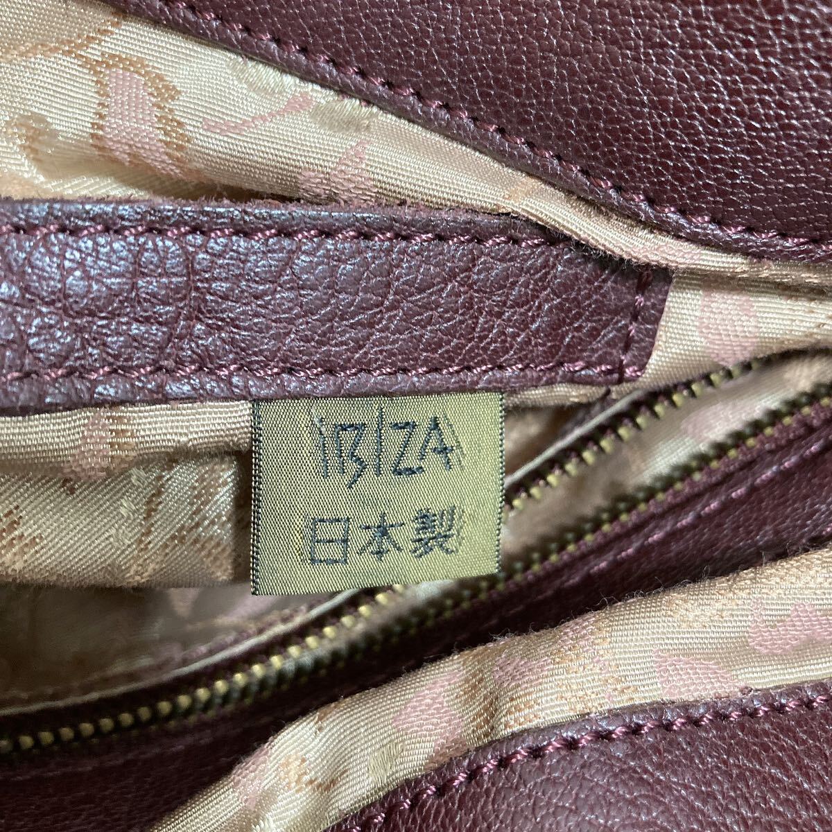 IBIZA イビザ レディース メンズ ワンショルダーバッグ トートバッグ かごバッグ 編み込み 牛革 レザー ワインレッド 高級 日本 ブランド
