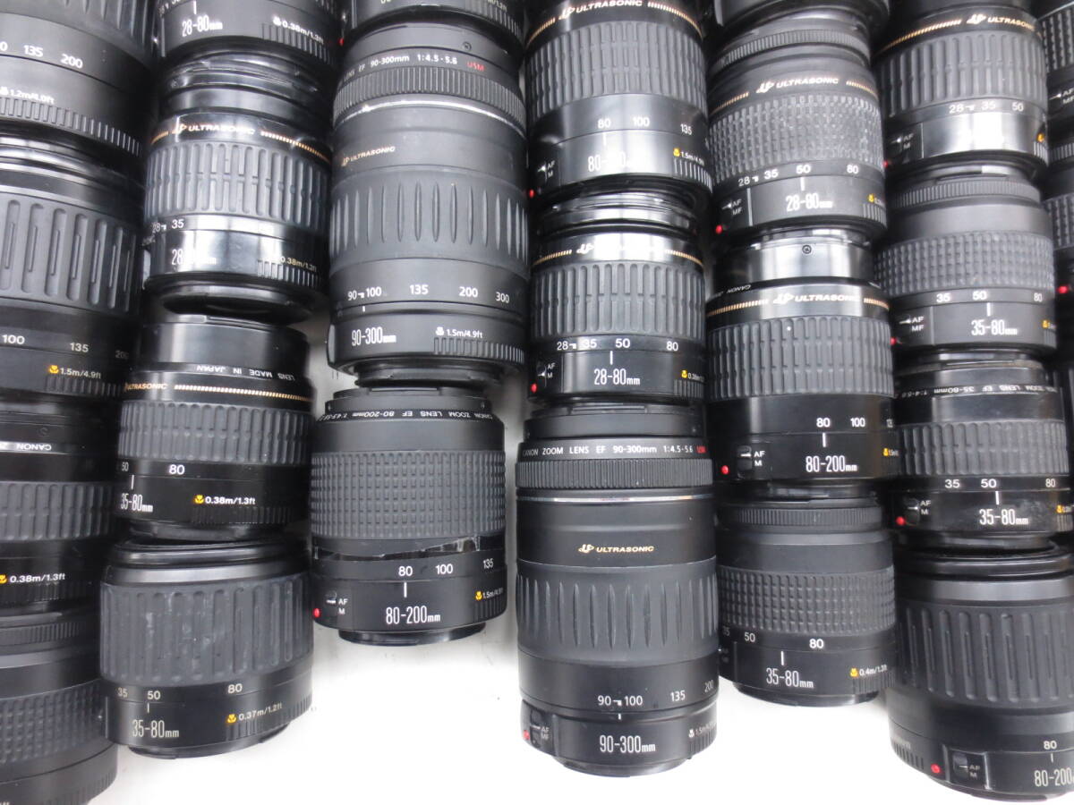 (4706U)ジャンク Canon EF28-80mm 3.5-5.6Ⅱ 35-80mm 4-5.6 80-200mm 4.5-5.6 等 キヤノン まとめてセット 66本 動作未確認 同梱不可_画像5