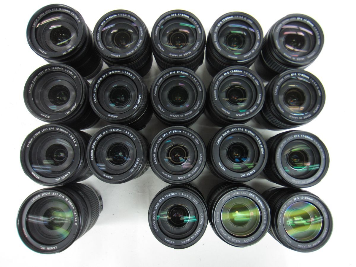 (4762K)ジャンクCanonキヤノンEF-S 17-85mm4-5.6IS USM 18-135mm3.5-5.6IS 18-200mm3.5-5.6IS まとめて大量セット19点 動作未確認 同梱不可_画像1