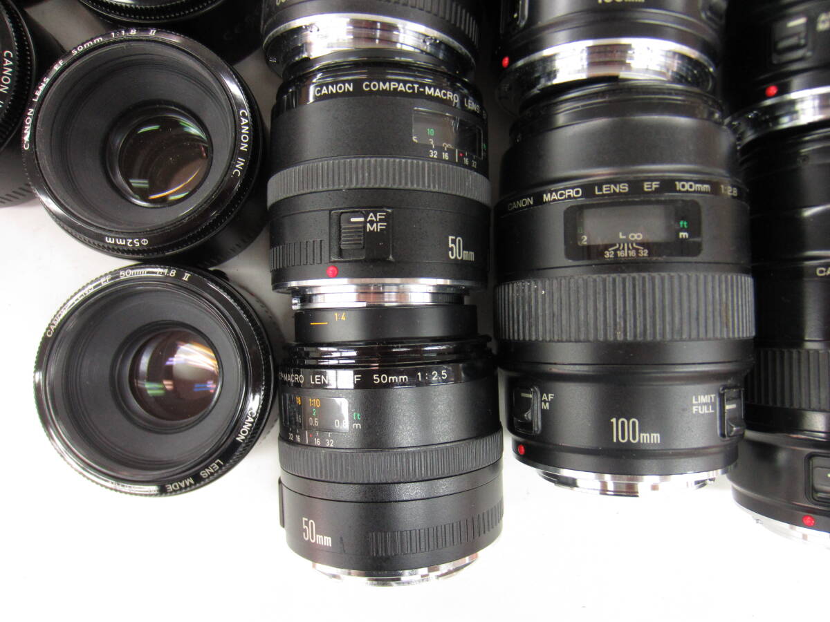 (4796K)ジャンクCanonキヤノンEF24mm2.8 28mm2.8 35mm 50mm1.4 50mm1.8Ⅱ 50mm2.5 100mm2.8等まとめて大量セット26点 動作未確認 同梱不可の画像7