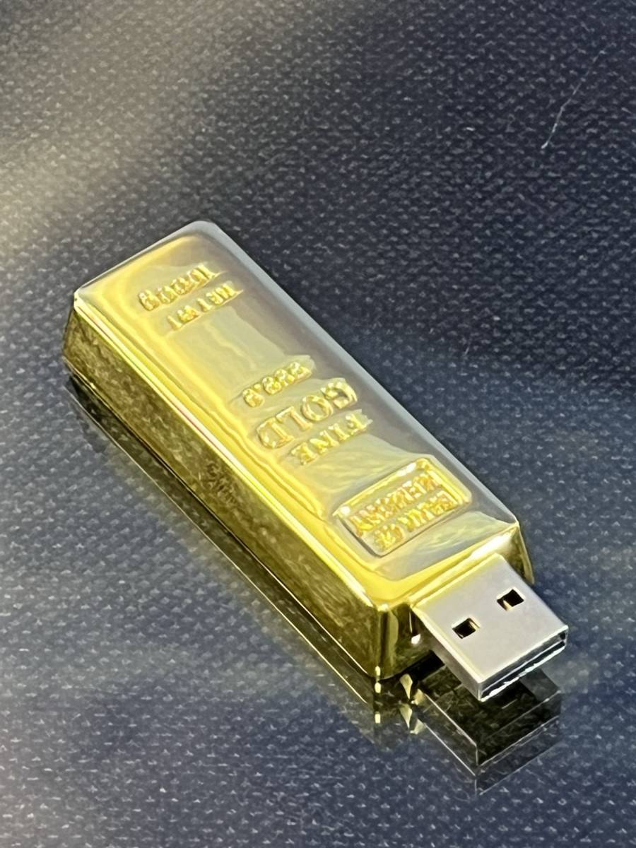 珍品 【金の延べ棒の形 USBメモリ】 8G 記録 周辺機器 金塊 ゴールド USBメモリー_画像3