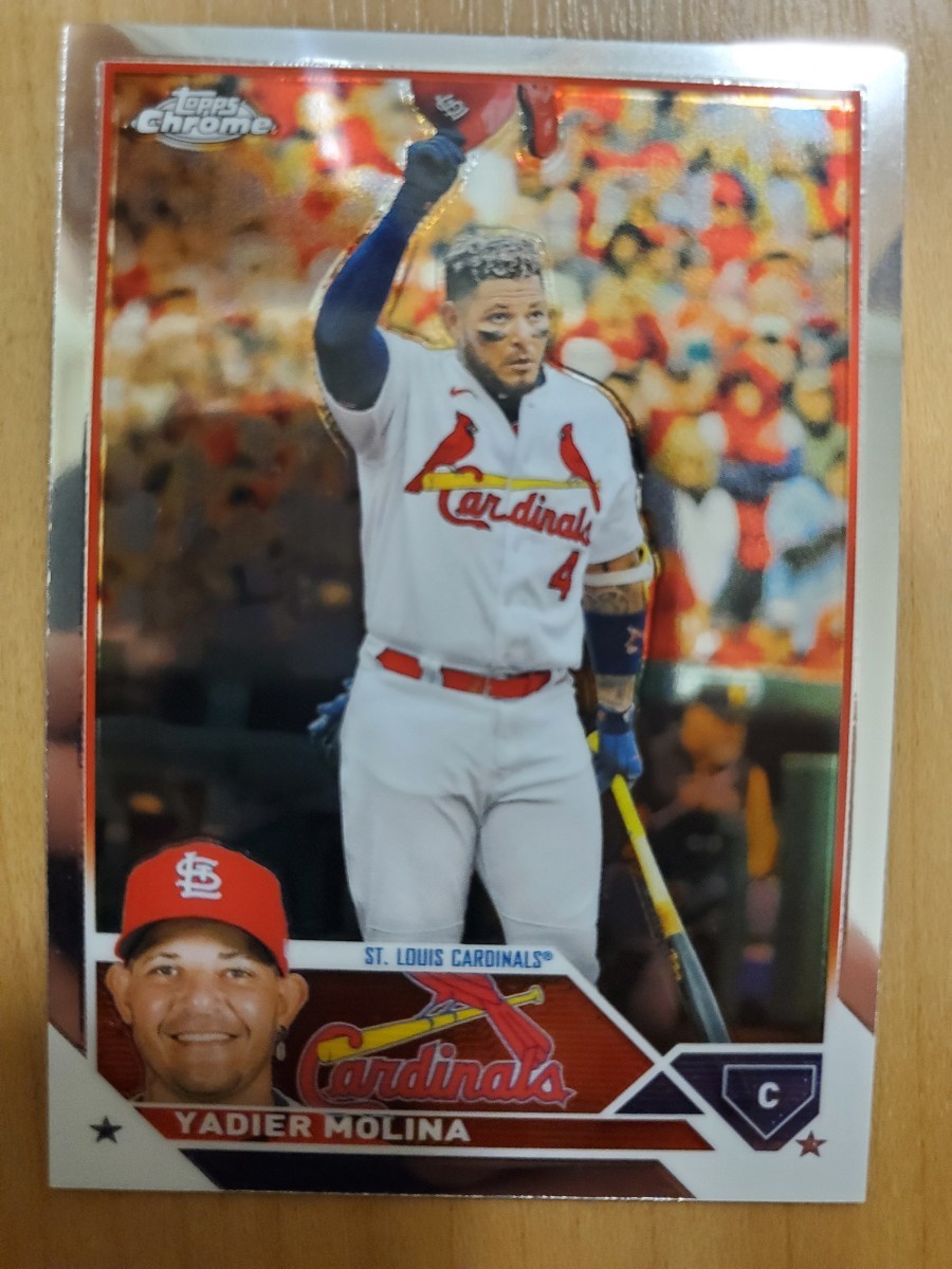 yadier molina Topps chrome MLB 2023 ヤディエル・モリーナ ベースカード カージナルス_画像1