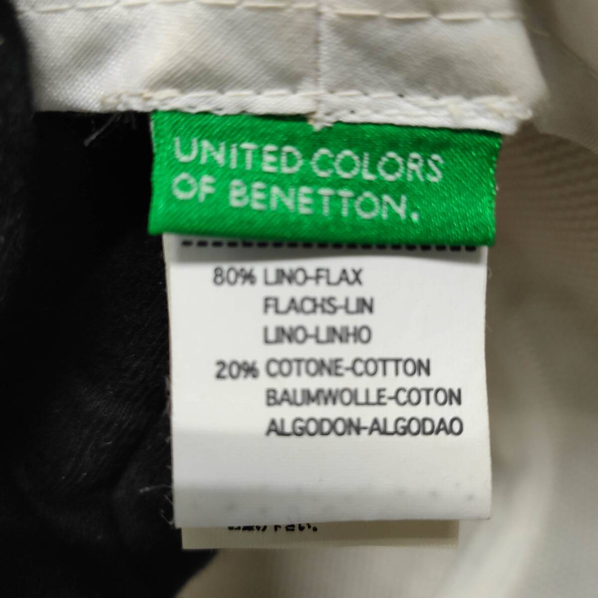 060329　GZ-04509　BENETTON　ベネトン　帽子　ホワイト系カラー　サイズ表記60cm　麻・綿　春夏ファッション小物　服飾雑貨_画像5
