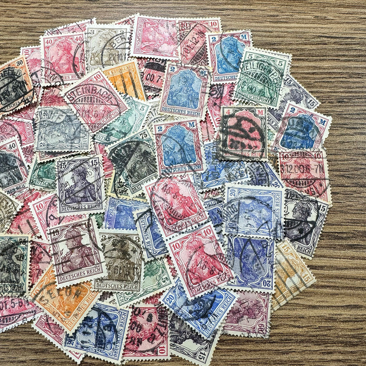 【ドイツ】1900年～普通切手（ゲルマニア図案シリーズ）使用済みクラシック切手100枚大量まとめてロット！超希少！！(9fkxEHeHGK)_画像10