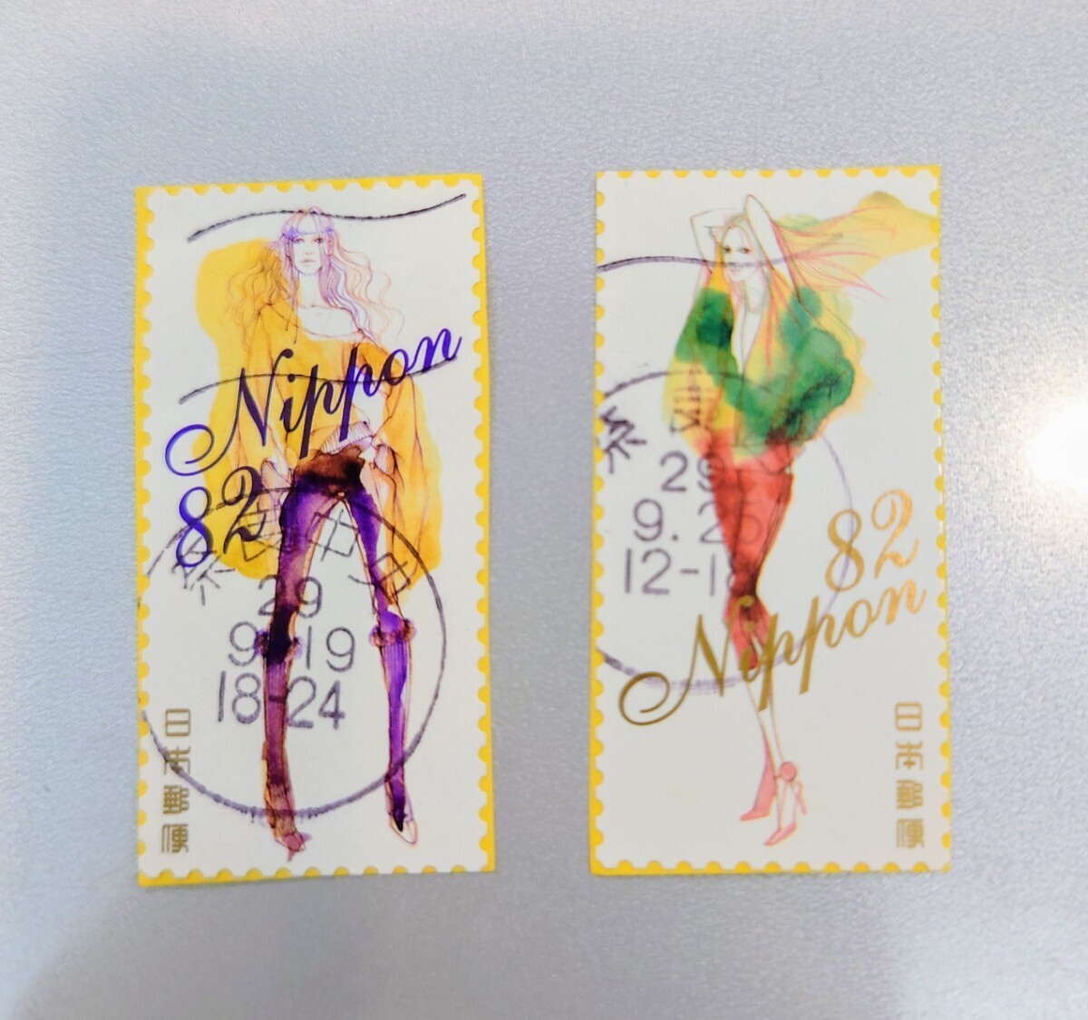 使用済み切手 満月印 ファッション 記念切手 10枚セット 82円切手 2017年の画像2