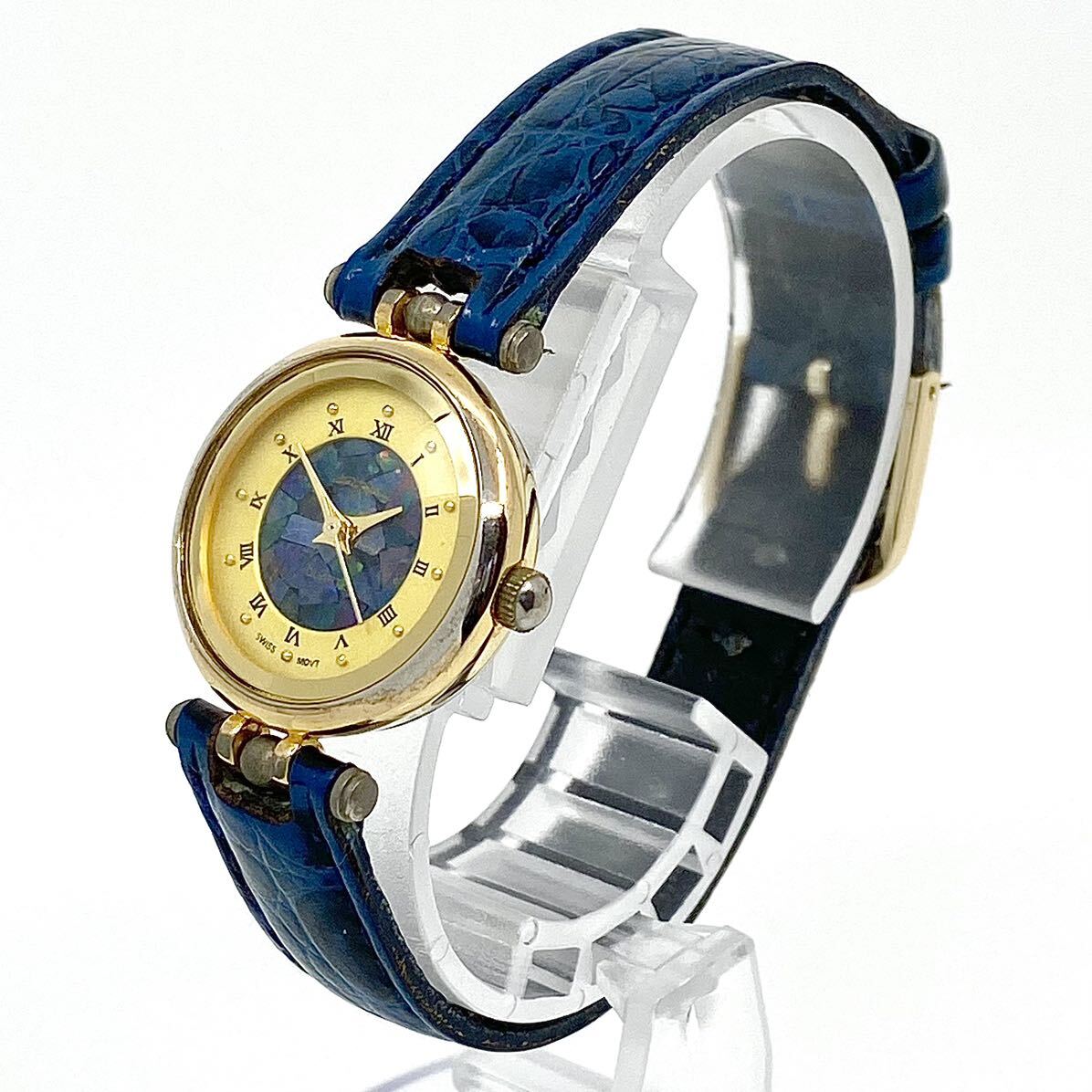 CasaBlanca カサブランカ 腕時計 18K 18金 オパール ラウンド ドット ローマン 3針 クォーツ quartz Swiss ゴールド GOLD Y672の画像2