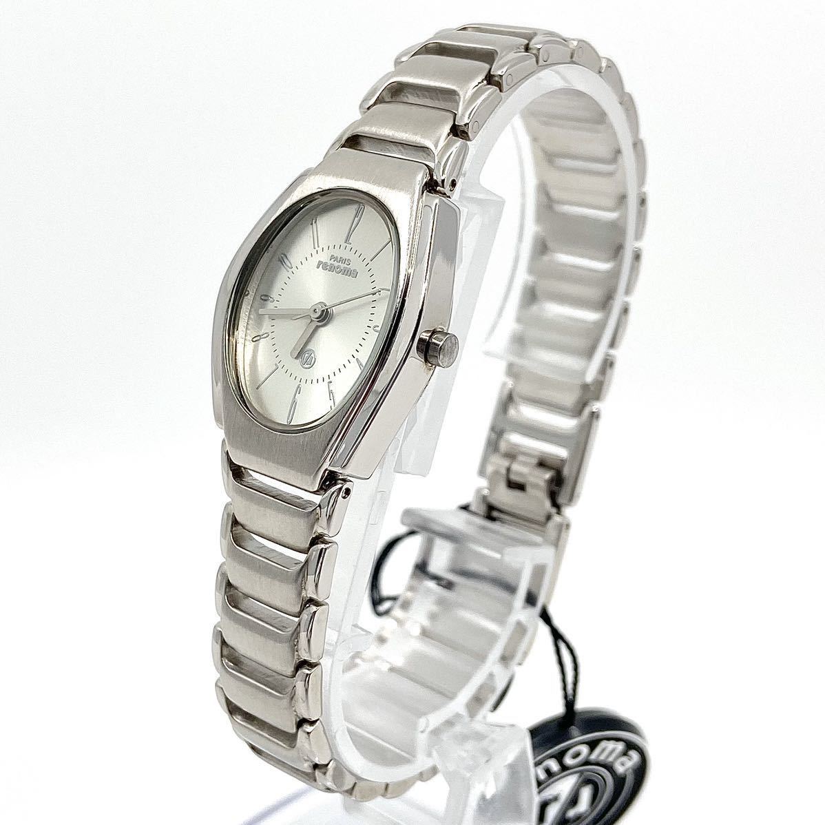 美品 renoma PARIS 腕時計 アラビアン 3針 クォーツ quartz シルバー 銀 レノマ Y582_画像2