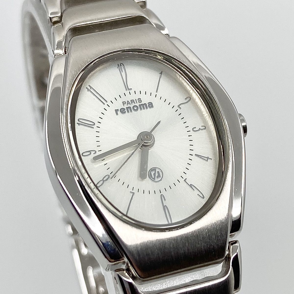 美品 renoma PARIS 腕時計 アラビアン 3針 クォーツ quartz シルバー 銀 レノマ Y582_画像4