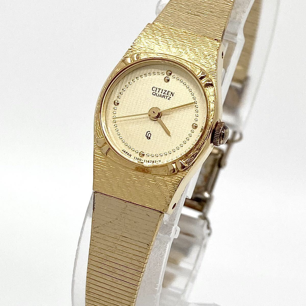 CITIZEN 腕時計 ラウンド ドットインデックス 3針 クォーツ quartz ゴールド 金 シチズン Y600_画像1