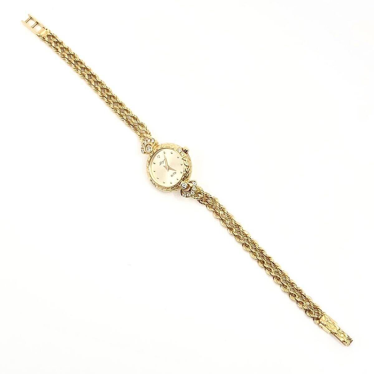 美品 Loyal H&Co. 18K 18金 LTP 286 腕時計 ブレスウォッチ ジュエリー ラウンド クォーツ quartz Swiss GOLD ゴールド 金 ロイヤル Y627の画像6